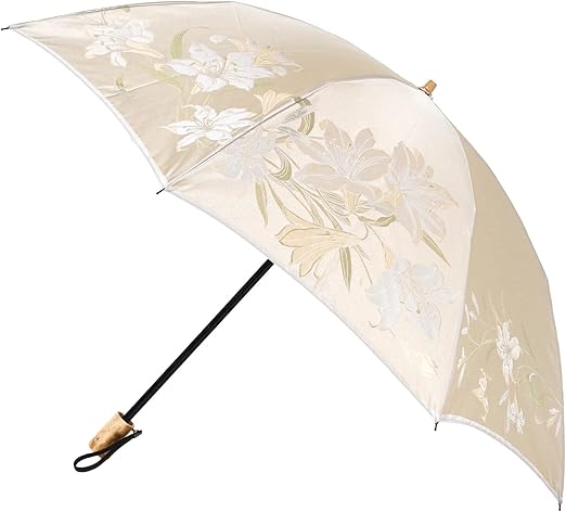 Amazon | 絵おり 百合（ゆり） 折りたたみ傘（顔色を美しくする晴雨